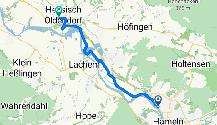 Miegelweg, Hameln nach Lange Straße, Hessisch Oldendorf