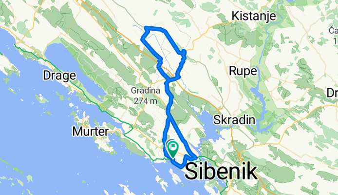 Route in Vodice - 66km-484hm