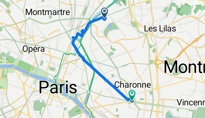 Rue Cavendish, Paris à Avenue du Trône, Paris