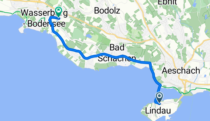 Zwanzigerstraße, Lindau (Bodensee) nach Im Tiefen Brunnen, Wasserburg (Bodensee)