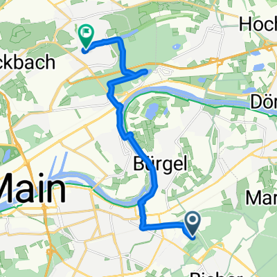 Offenbach am Main nach Triebstraße, Frankfurt am Main