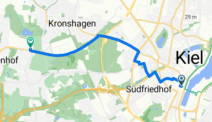 Kiel Hbf nach Kiel, Faluner Weg