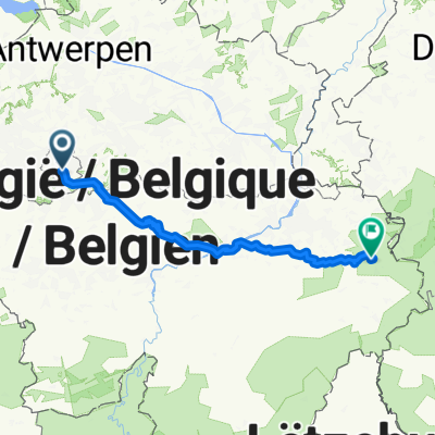 Navodila za pot od toÄke Avenue Montjoie 35, Uccle do toÄke Signal de Botrange, Waimes - Navodila za pot od toÄke Avenue Montjoie 35, Uccle do toÄke Signal d...