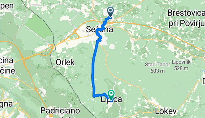 Route in Sežana