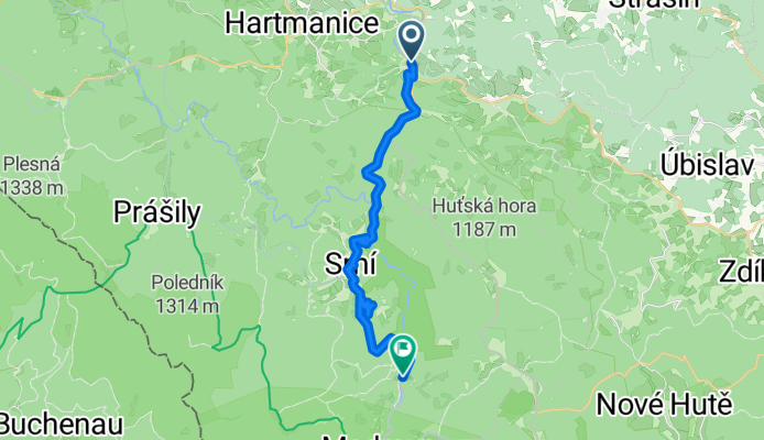 49.158, 13.513 do 49.049, 13.508