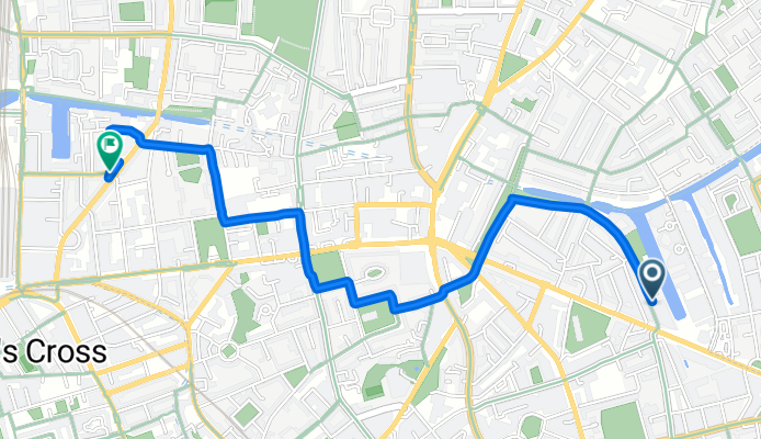 Graham Street, London to Wharfdale Road, London