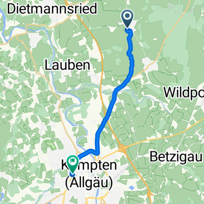 Bgm-Zimmer-Straße, Haldenwang nach Haubensteigweg, Kempten (Allgäu)