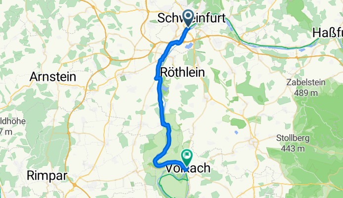Gunnar-Wester-Straße 13, Schweinfurt nach Josef-Wächter-Straße 3, Volkach