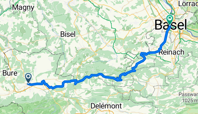 Porrentruy to Basel