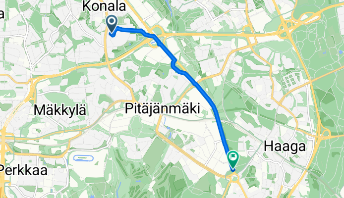 Vuorikummunpolku, Helsinki to Vihdintie, Helsinki