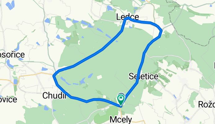 Mcely - Seletice - Prodašice - Ledce - Jabkenice - Mcely