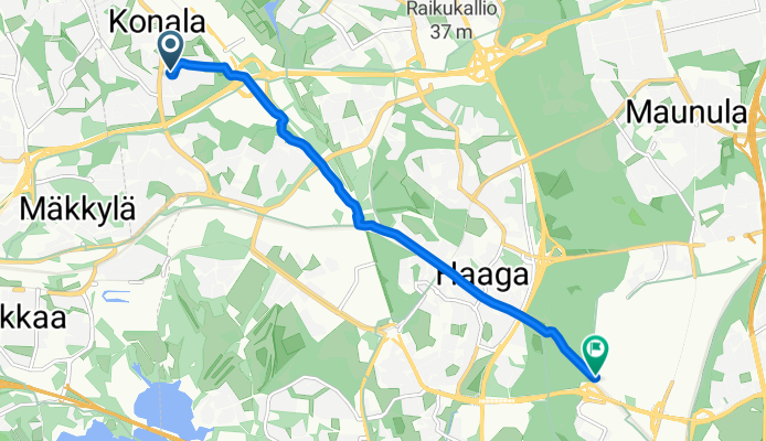 Vuorikummunpolku, Helsinki to Postintaival, Helsinki