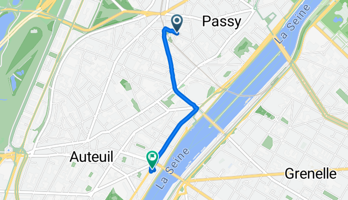 Rue Singer, Paris à Avenue de Versailles, Paris