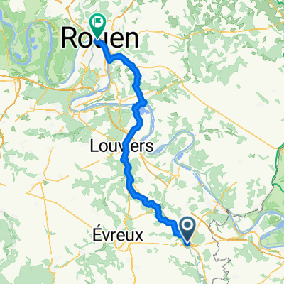 Velostour 17: Rue des Crieurs, Pacy-sur-Eure nach Rue du Vieux Palais, Rouen