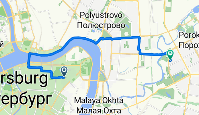 Пески, Санкт-Петербург до улица Передовиков, Санкт-Петербург