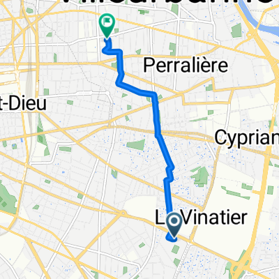 Avenue Rockefeller, Lyon à Rue Hippolyte Kahn, Villeurbanne