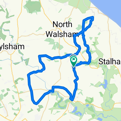 Route to Circular East Ruston via High Street, Sloley,