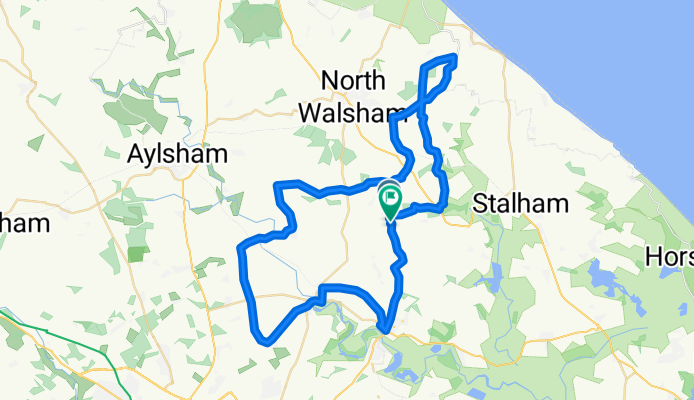 Route to Circular East Ruston via High Street, Sloley,