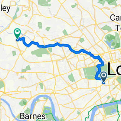 Route from Brompton Road, London