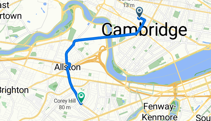 Harvard St, Cambridge to Harvard St, Brookline