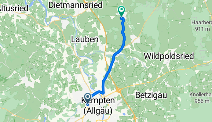 Adenauerring, Kempten (Allgäu) nach Bgm-Zimmer-Straße, Haldenwang