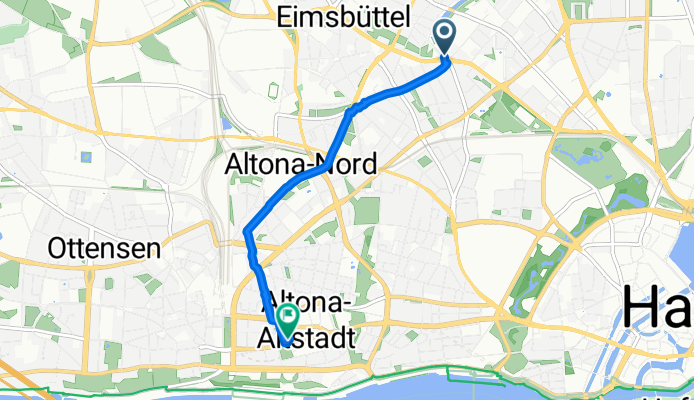 Weidenstieg, Hamburg nach Königstraße, Hamburg