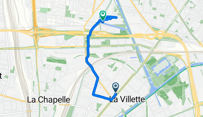 Avenue de Flandre, Paris à Rue Madeleine Vionnet, Aubervilliers