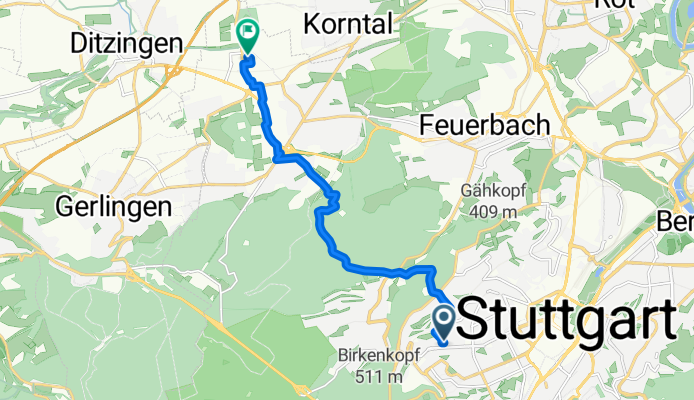 Forststraße, Stuttgart nach Motorstraße, Stuttgart