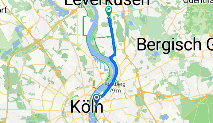 Auenweg, Köln nach Chempark, Leverkusen