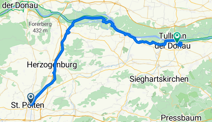 Willi-Gruber-Straße, Sankt Pölten nach Tulln an der Donau