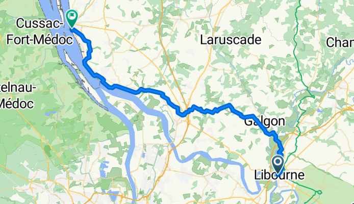 Libourne to Rue Jaufré Rudel, Blaye