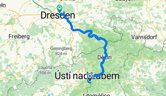 Lázeňská, Ústí nad Labem to Louisenstraße, Dresden
