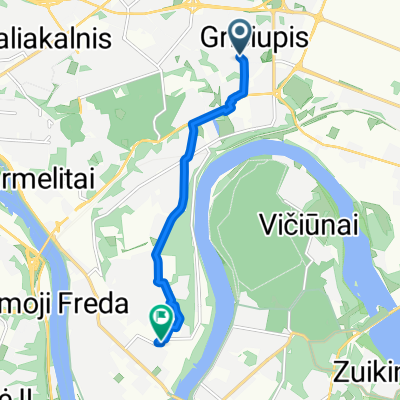 Route in Kaunas