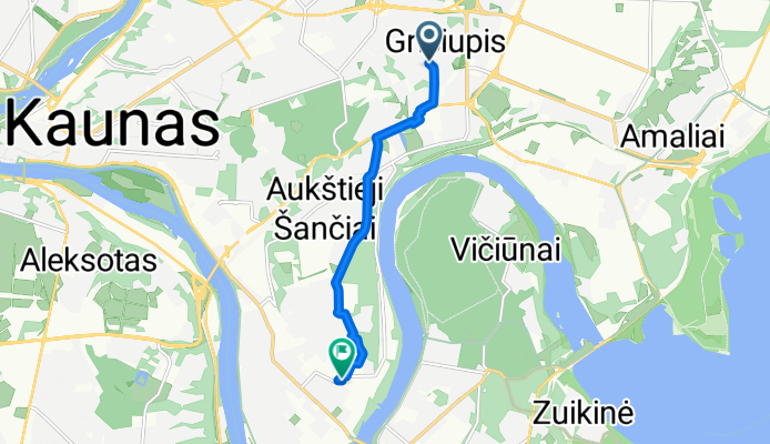 Route in Kaunas