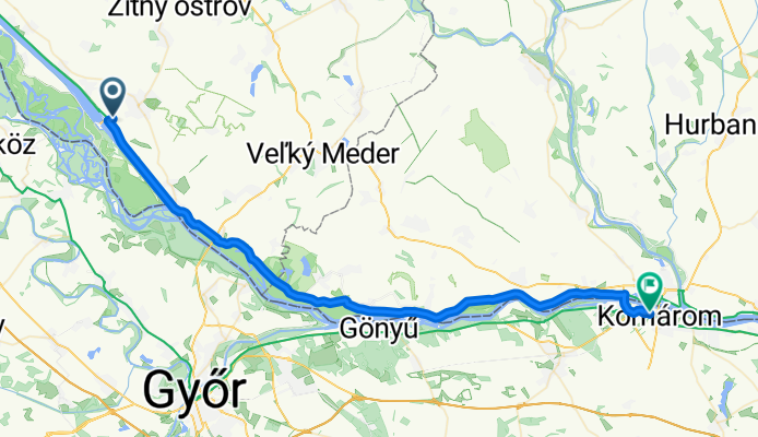 Dunajská, Gabčíkovo nach Szt László utca, Komárom