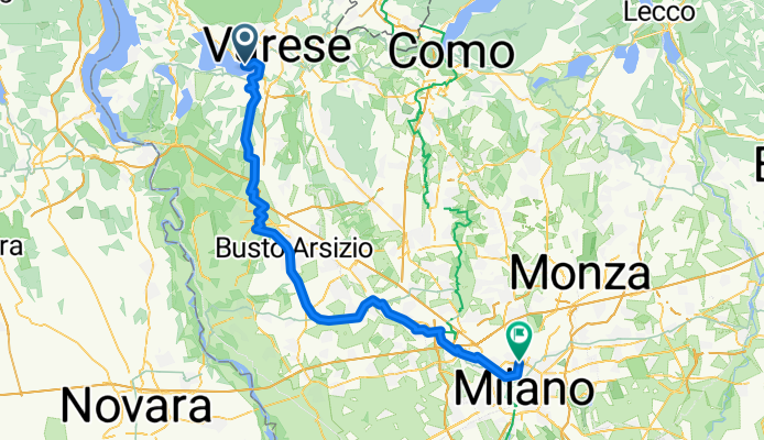 Via Giovanni Macchi, Varese naar Via Valtellina, Milaan