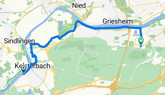 Leinepfad, Kelsterbach nach Lyoner Straße, Frankfurt am Main