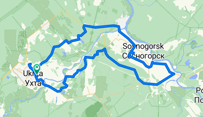Юбилейная улица, Ухта до Юбилейная улица, Ухта