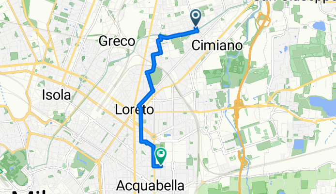 Via Ponte Nuovo, Milano a Via Giuseppe Colombo, Milano