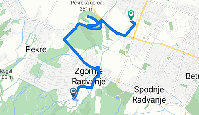 Pohorska ulica to Ulica Rezike Zalaznik