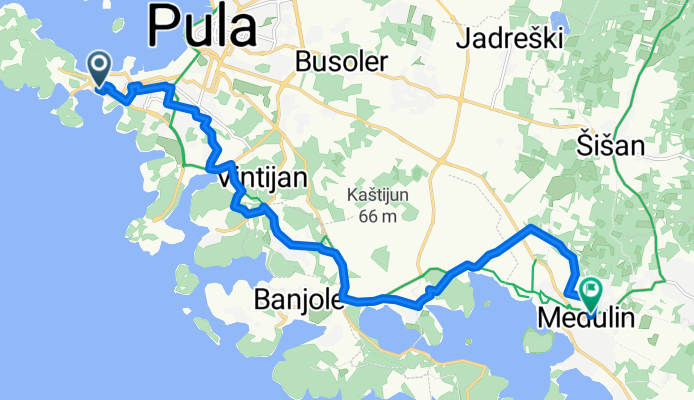 Biciklistička ruta do pješćane llaže u medulinu