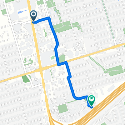 Elmwood Ave, Toronto to Harrison Garden Blvd, Toronto