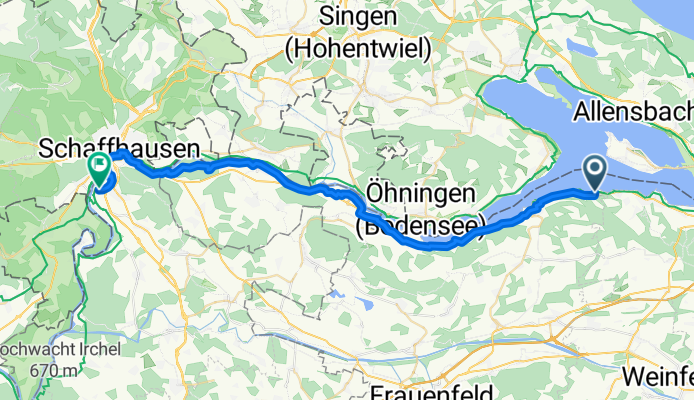 Seestrasse, Berlingen nach Laufen am Rheinfall, Dachsen