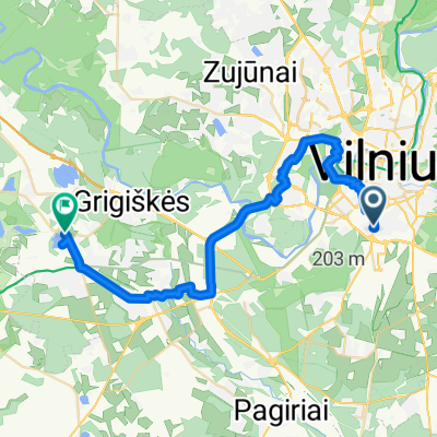 От Dariaus ir Girėno gatvė до Tiškevičių gatvė