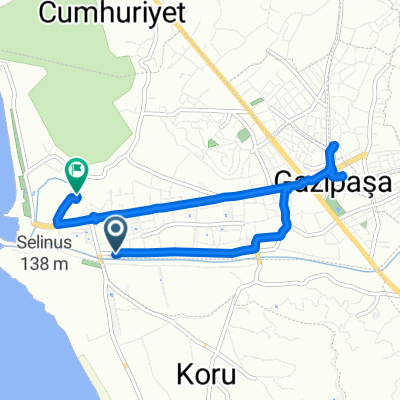 Haci Musa Cd., Gazipasa to Ugur Mumcu 14. Sk., Gazipasa