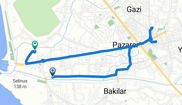 Haci Musa Cd., Gazipasa to Ugur Mumcu 14. Sk., Gazipasa
