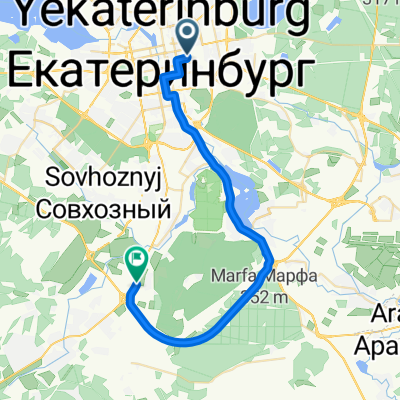 От Восточная улица 84В, Екатеринбург до Полевской Тракт, Екатеринбург