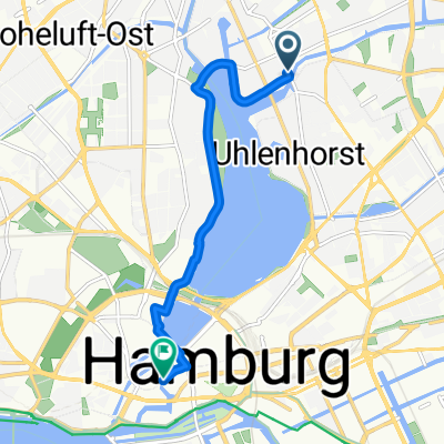 Mühlenkamp, Hamburg nach Große Johannisstraße, Hamburg