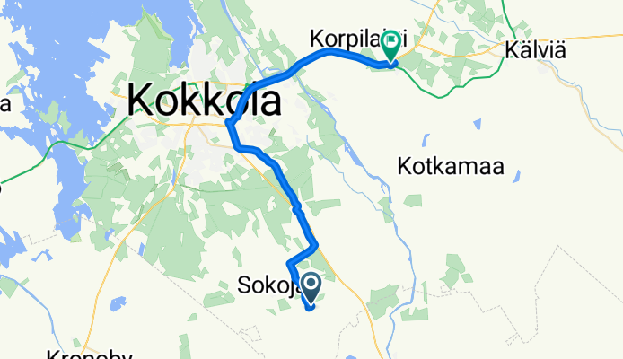 Ylisokojantie to Peltokorventie