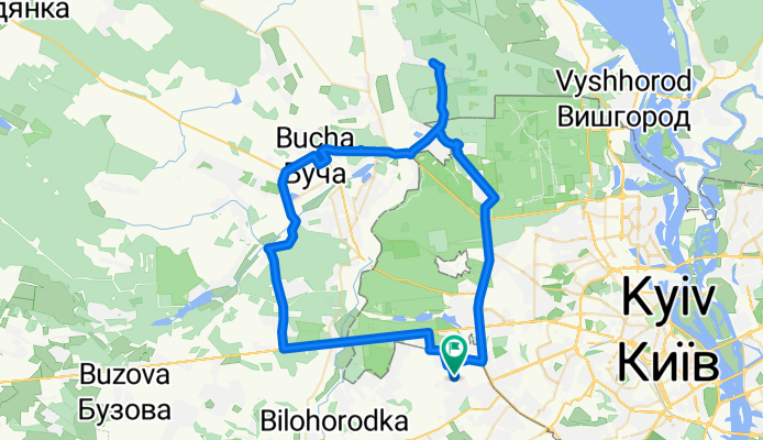 Прорізна вулиця, Петропавлівська Борщагівка to Прорізна вулиця, Петропавлівська Борщагівка